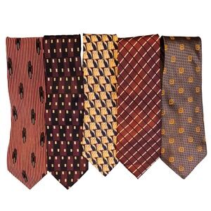 90s Mondo Uomo Robert Talbott Silk Tie Lot Geometric Striped Professional Luxury